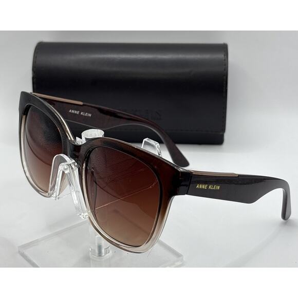 Anne Klein AKS1013 Sunglasses Brown Gradient Oversized Women w/ Case main image 8